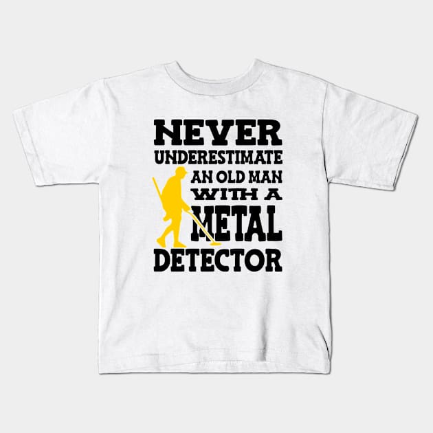 Metal Detecting Treasure Hunter Detectorist Dirt Fishing Kids T-Shirt by Jas-Kei Designs